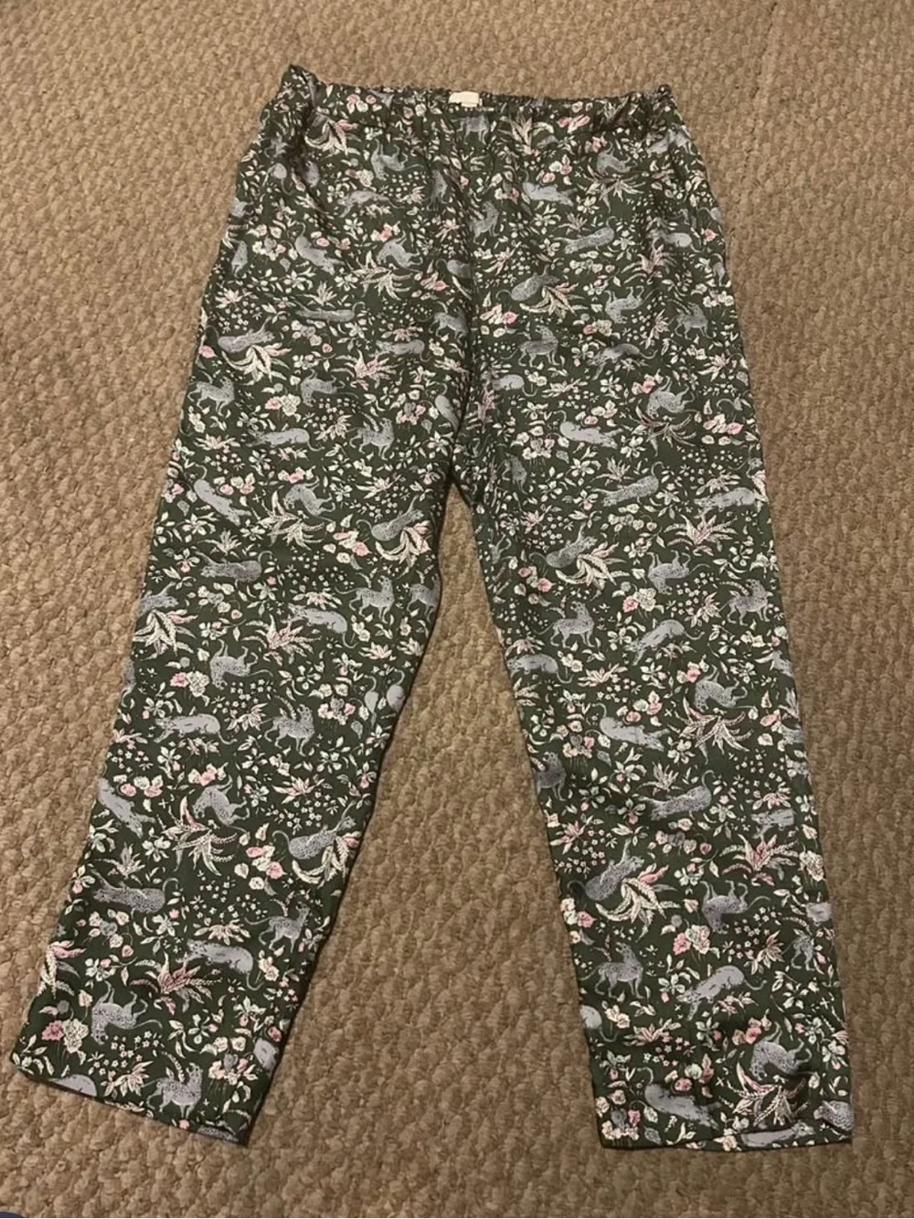 J Crew Collection 100% Silk Jungle Cat Pull-on Easy Pant - 6 - Picture 5 of 7